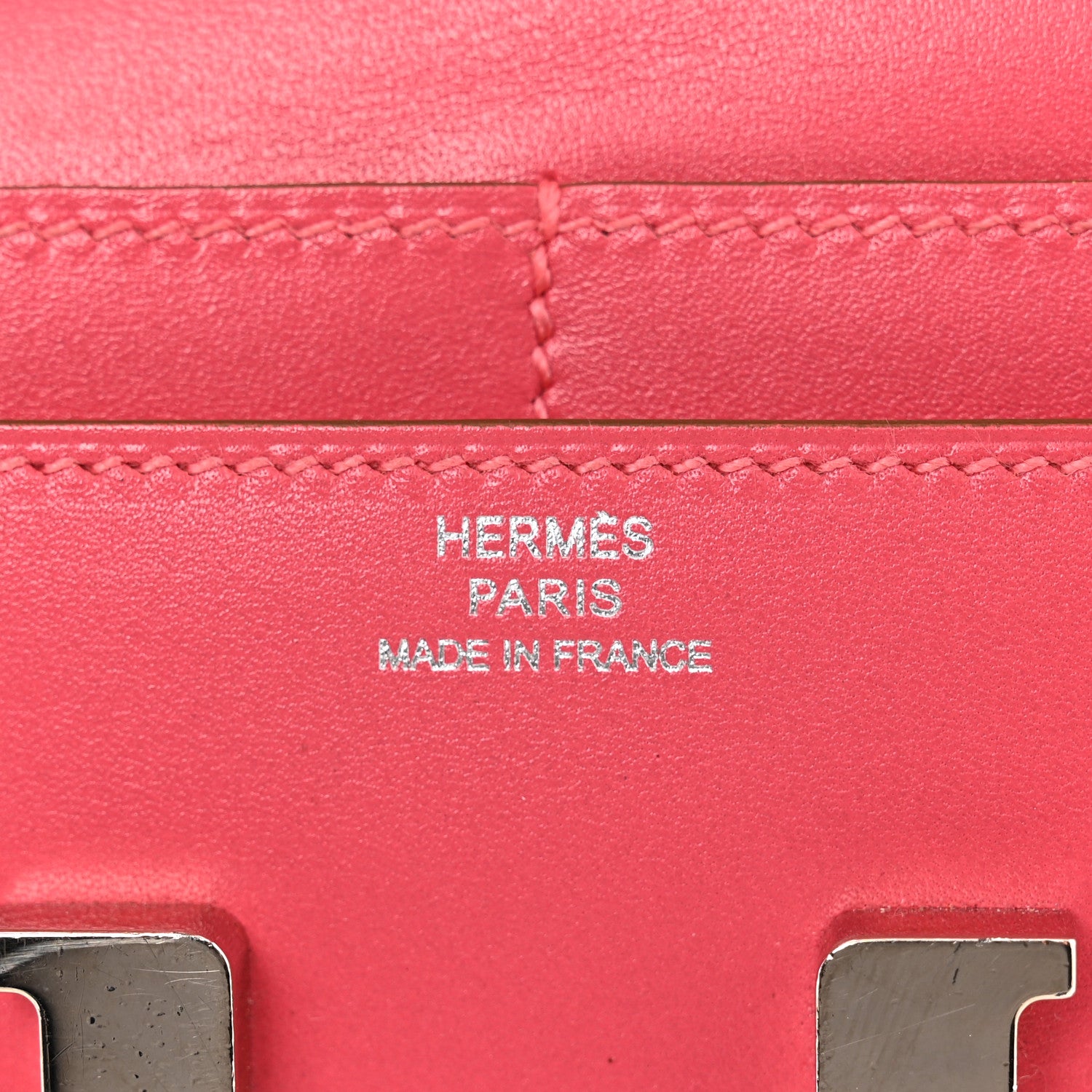 Hermes Tadelakt Constance Short Wallet Rose Lipstick 6 of 8