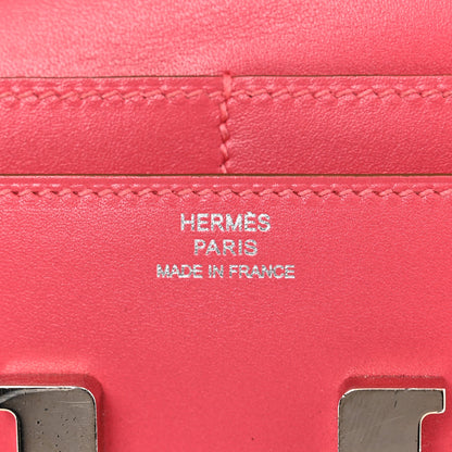 Hermes Tadelakt Constance Short Wallet Rose Lipstick 6 of 8