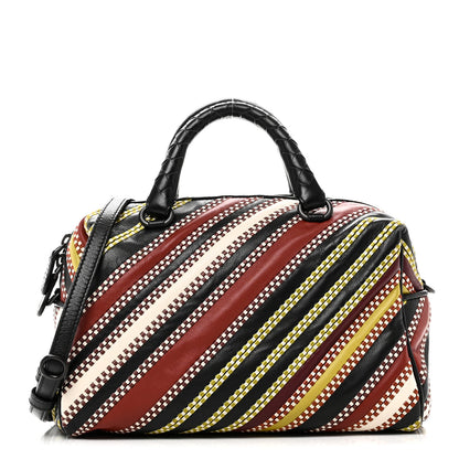 Bottega Veneta Nappa Diagonal Stripe Boston Black Multicolor 1 of 9