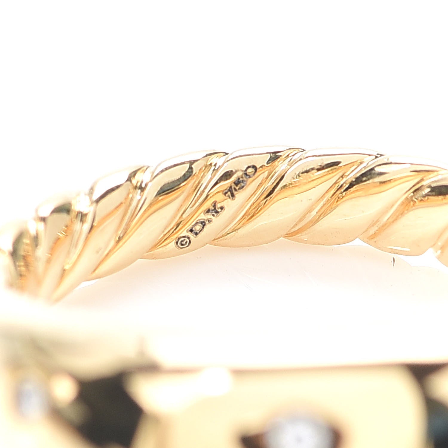 David Yurman 18K Yellow Gold Diamond 11mm Pure Form Ring 52 6 4 of 5