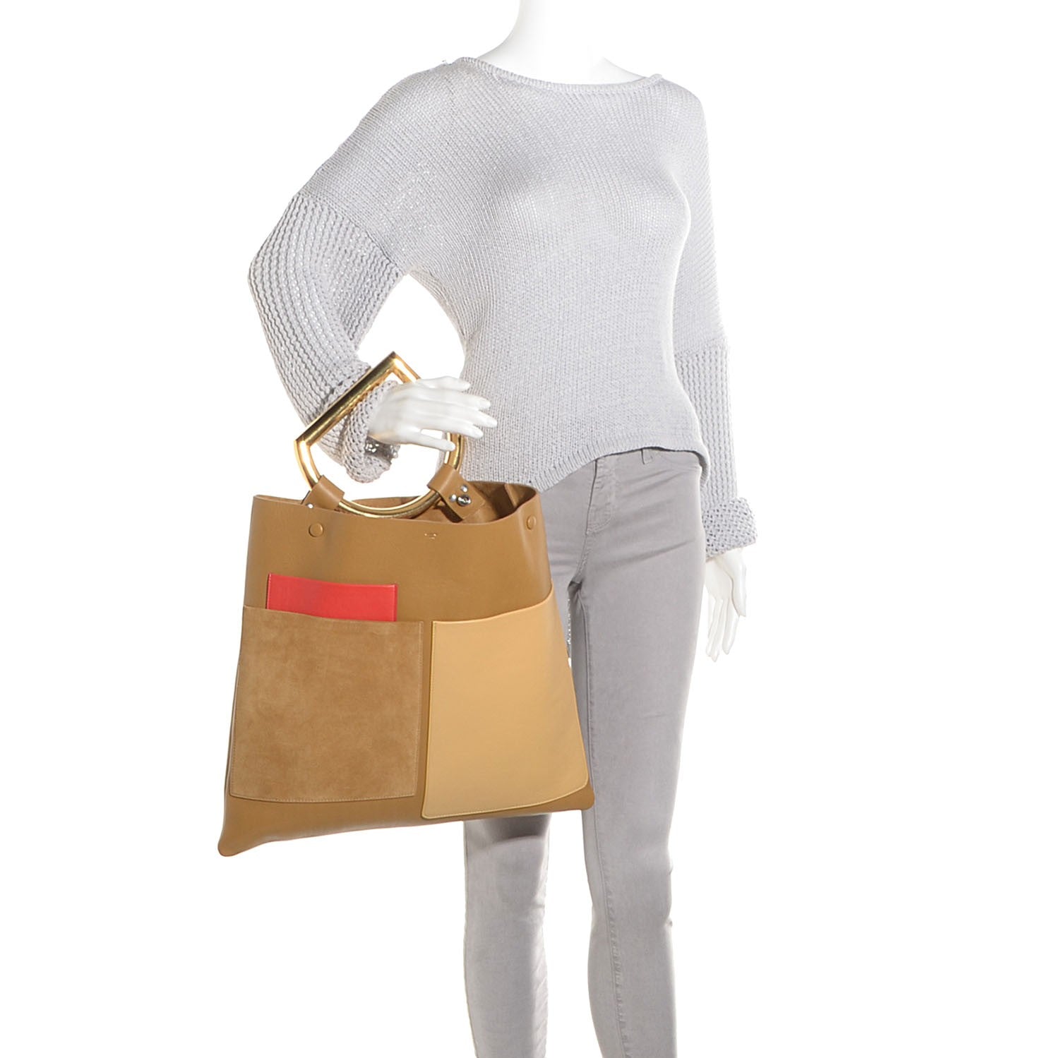 Celine Smooth Calfskin Geometrical Tote Nutmeg 2 of 20