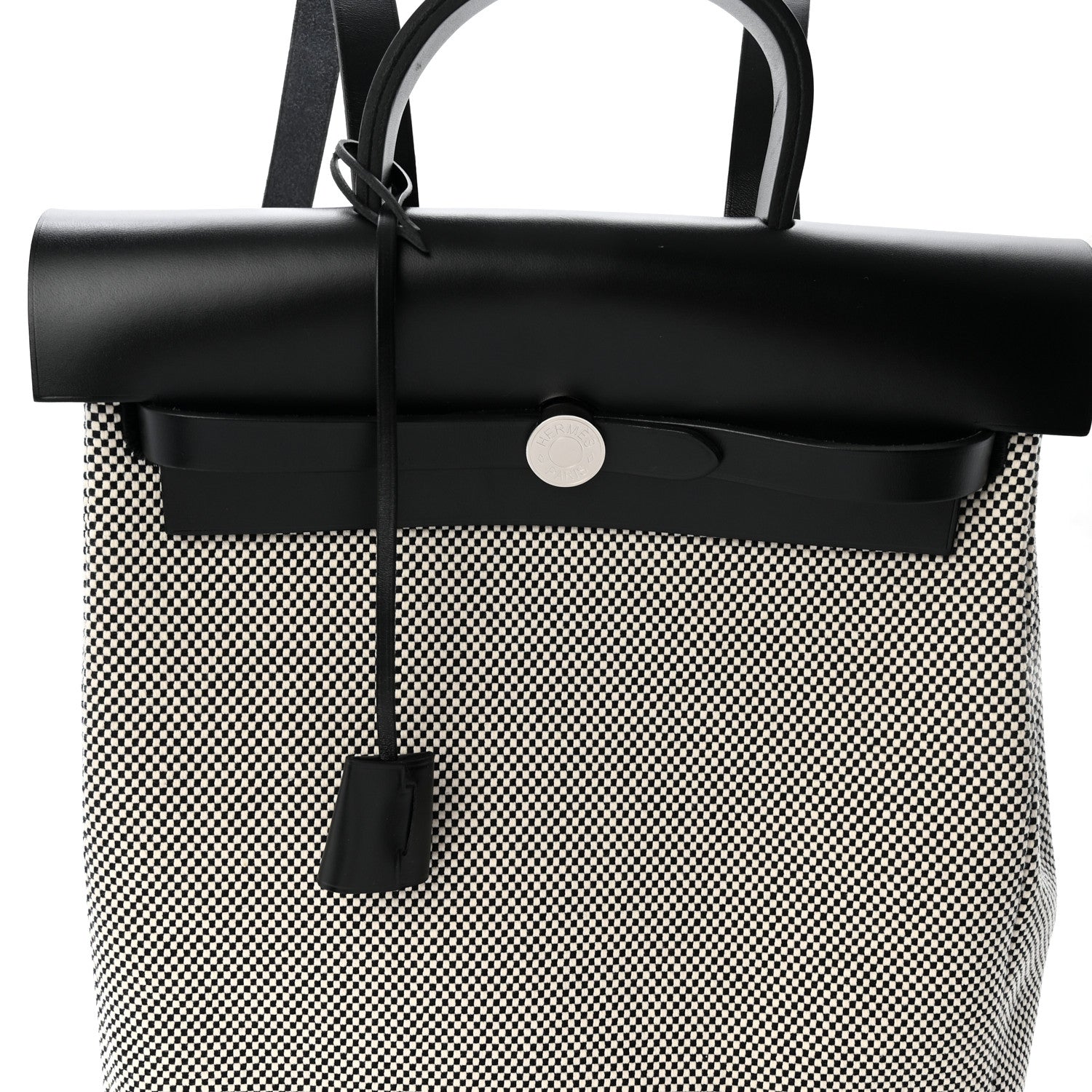 Hermes Criss Viking Vache Hunter Herbag a Dos Zip Retourne Backpack Ecru Black 8 of 10