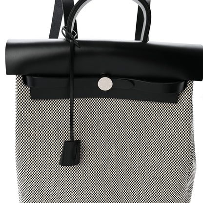 Hermes Criss Viking Vache Hunter Herbag a Dos Zip Retourne Backpack Ecru Black 8 of 10