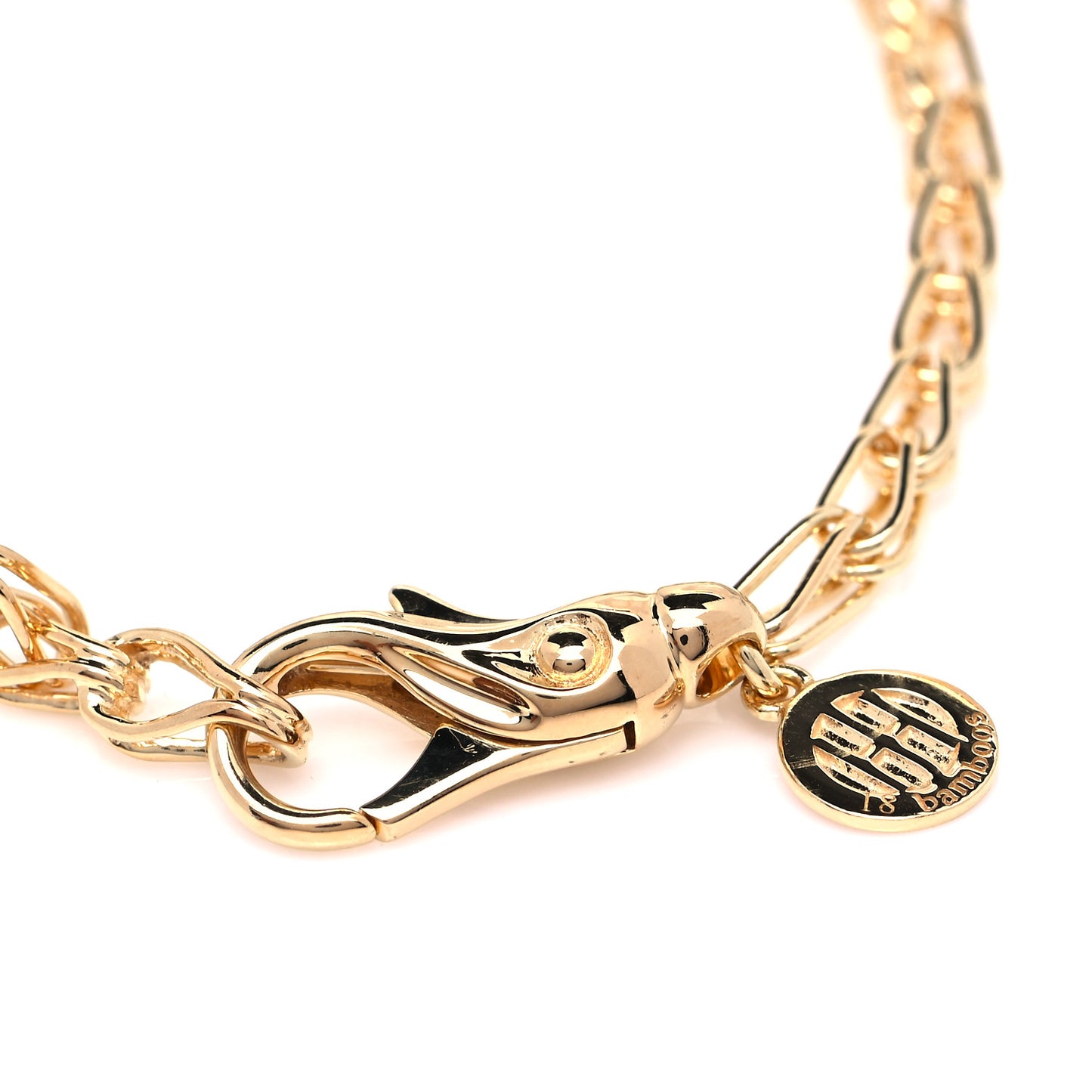 18 Karat Yellow Gold Bamboo Graduated Link Bracelet
