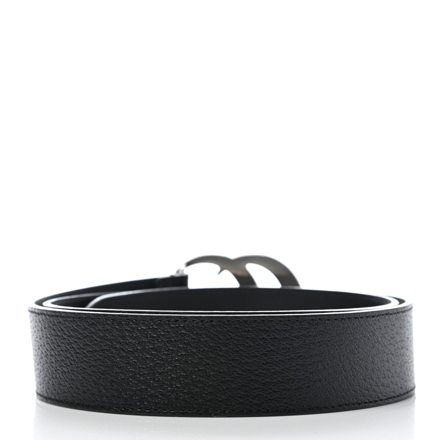 Textured Dollar Calfskin Nickel Double G 40mm Belt 95 38 Black