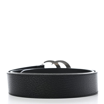 Gucci Textured Dollar Calfskin Nickel Double G 40mm Belt 95 38 Black 2 of 5