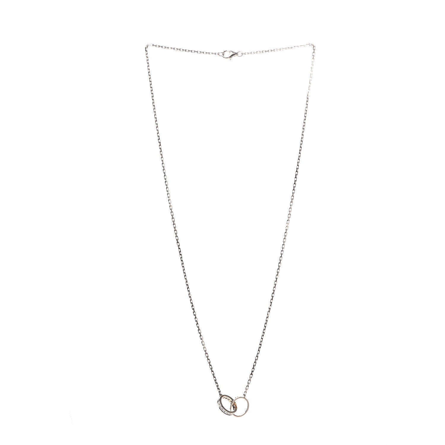 Cartier 18K Yellow Gold Diamond Interlocking LOVE Necklace 3 of 7