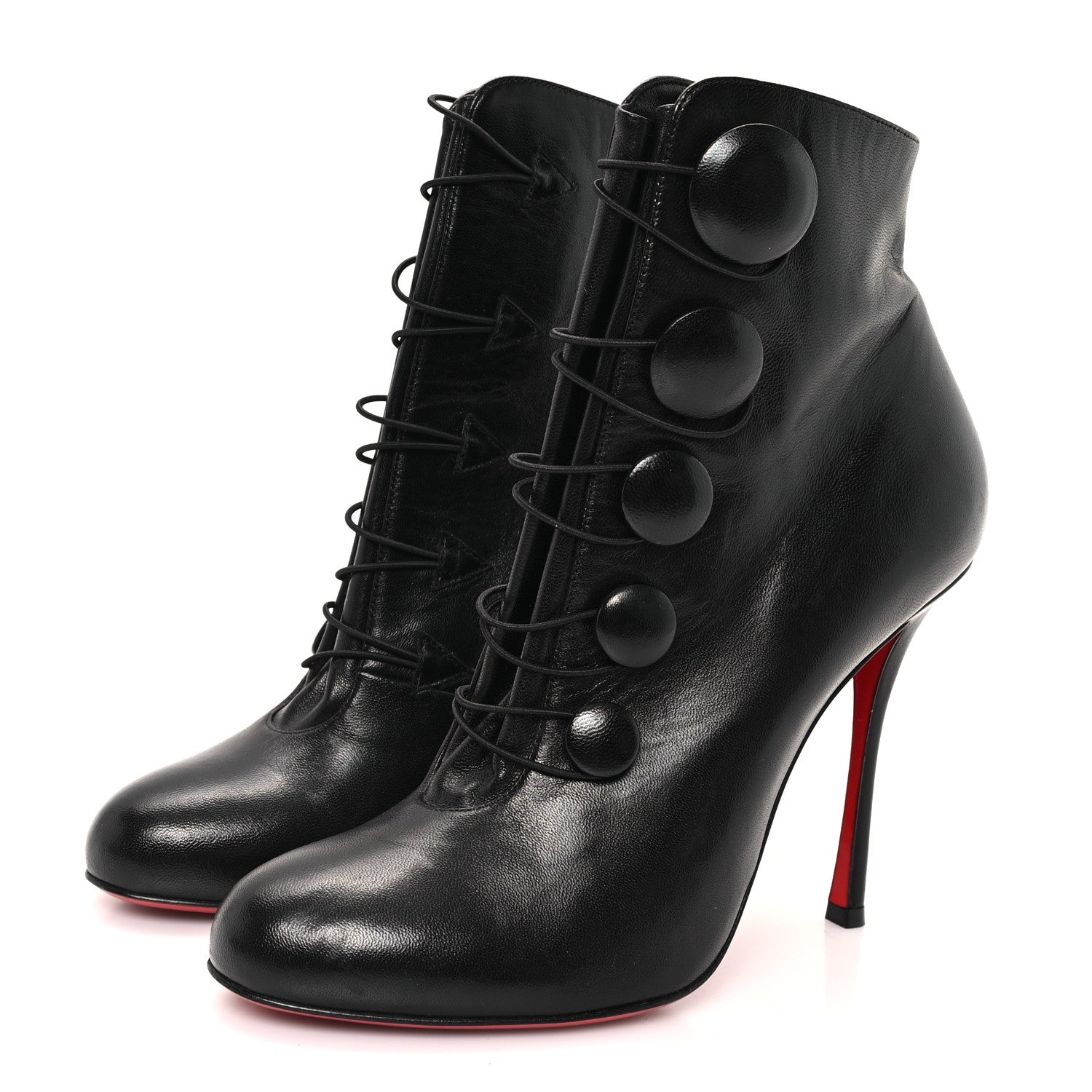 Christian Louboutin Shiny Nappa Booton 100 Ankle Boots 38.5 Black 4 of 9