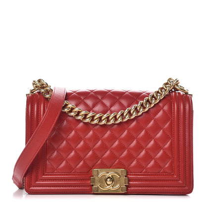 Chanel Lambskin Quilted Medium Boy Flap Red 1 of 10