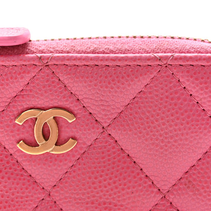 Chanel Caviar Quilted Zipped Key Holder Case Pink 7 of 7