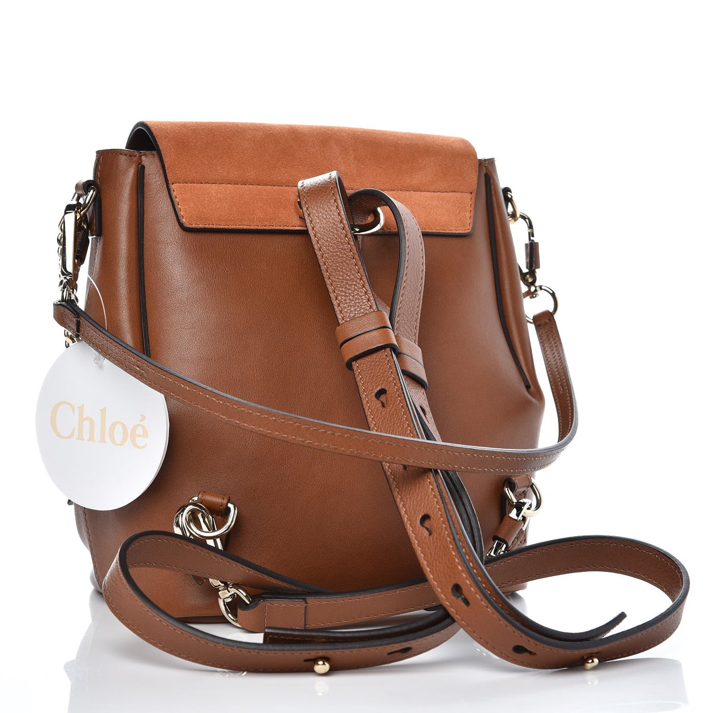 Suede Calfskin Medium Faye Backpack Tan