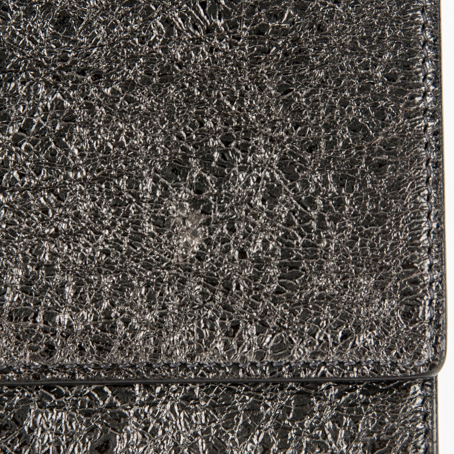 Metallic Textured Large Belle De Jour Clutch Dark Silver