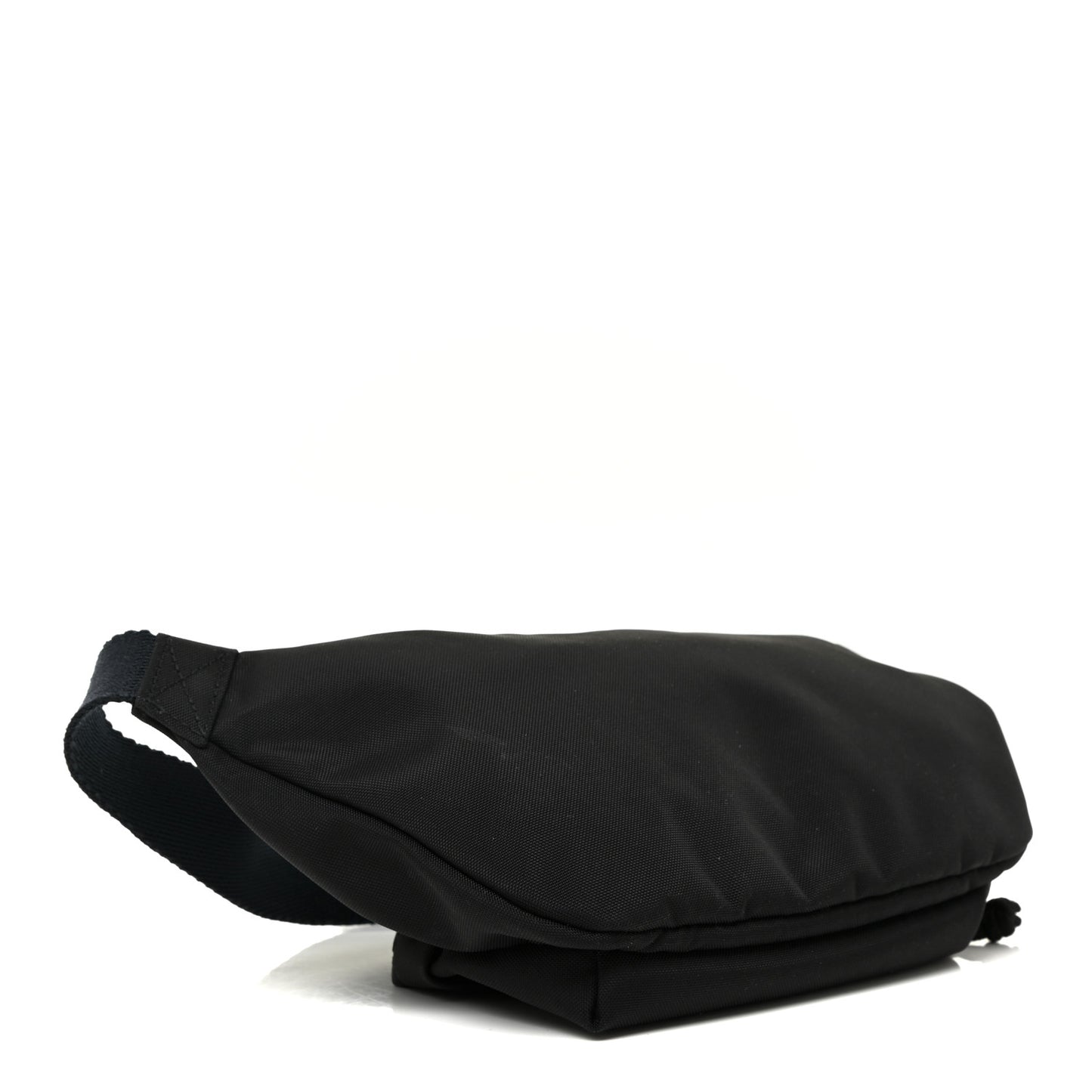 Sport Nylon Logo Embroidered Wheel Belt Bag Black White