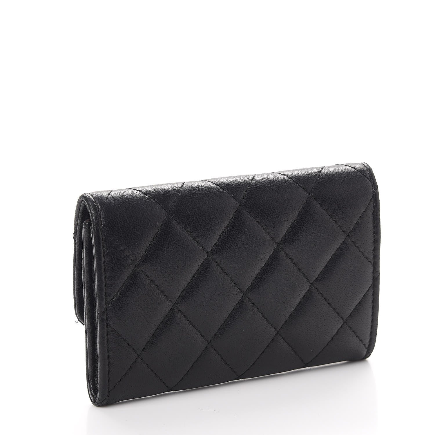 Chanel Lambskin Quilted Flap Card Holder Black 3 of 9