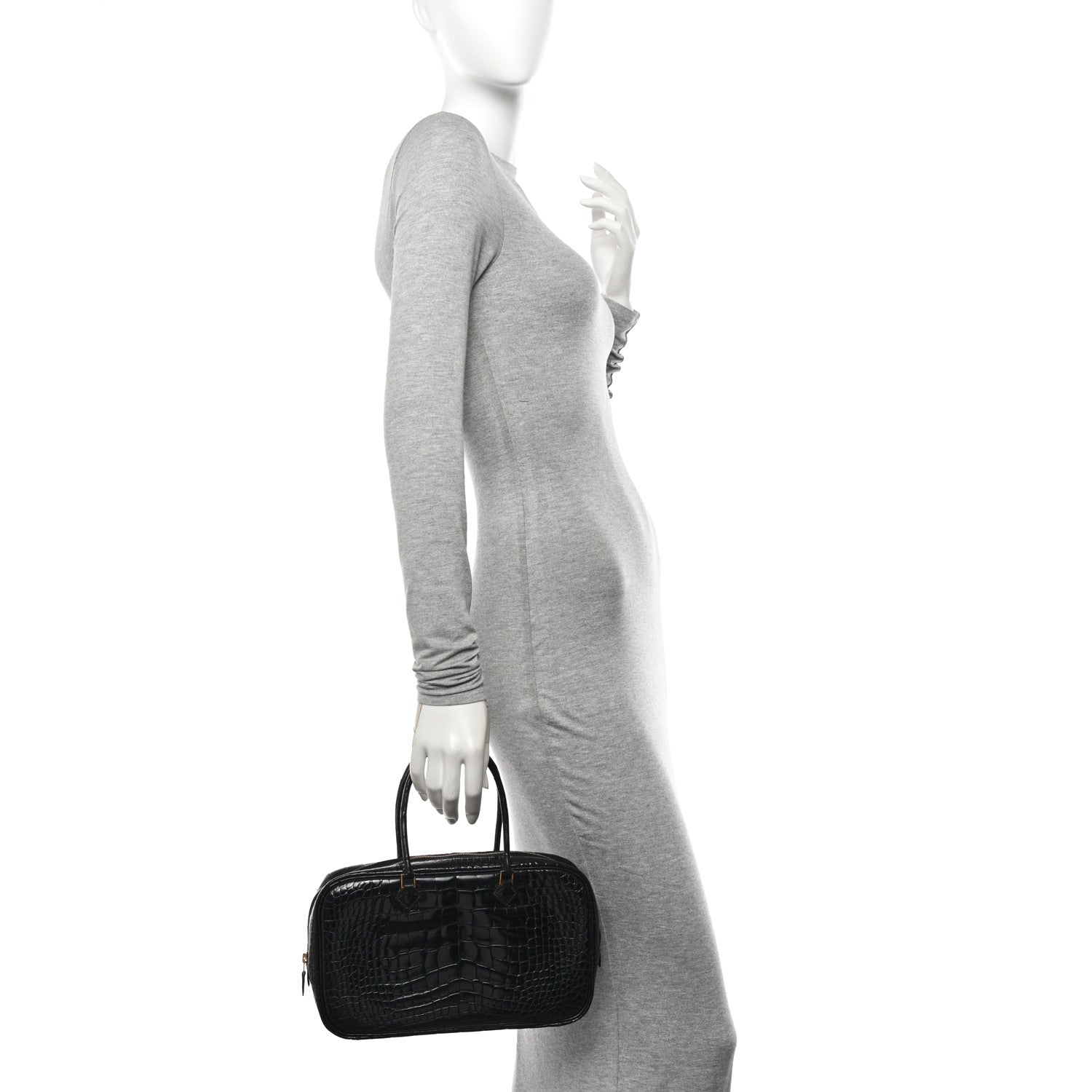 Hermes Shiny Alligator Plume Elan 28 Black 2 of 9