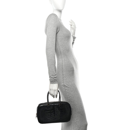 Hermes Shiny Alligator Plume Elan 28 Black 2 of 9