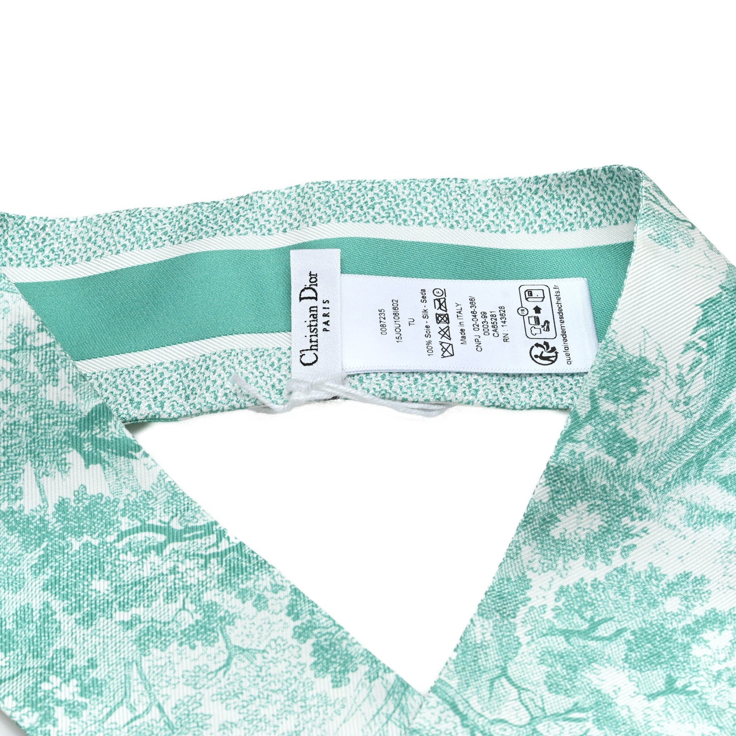 Silk Toile De Jouy Mitzah Scarf Green