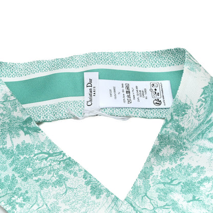 Christian Dior Silk Toile De Jouy Mitzah Scarf Green 3 of 3