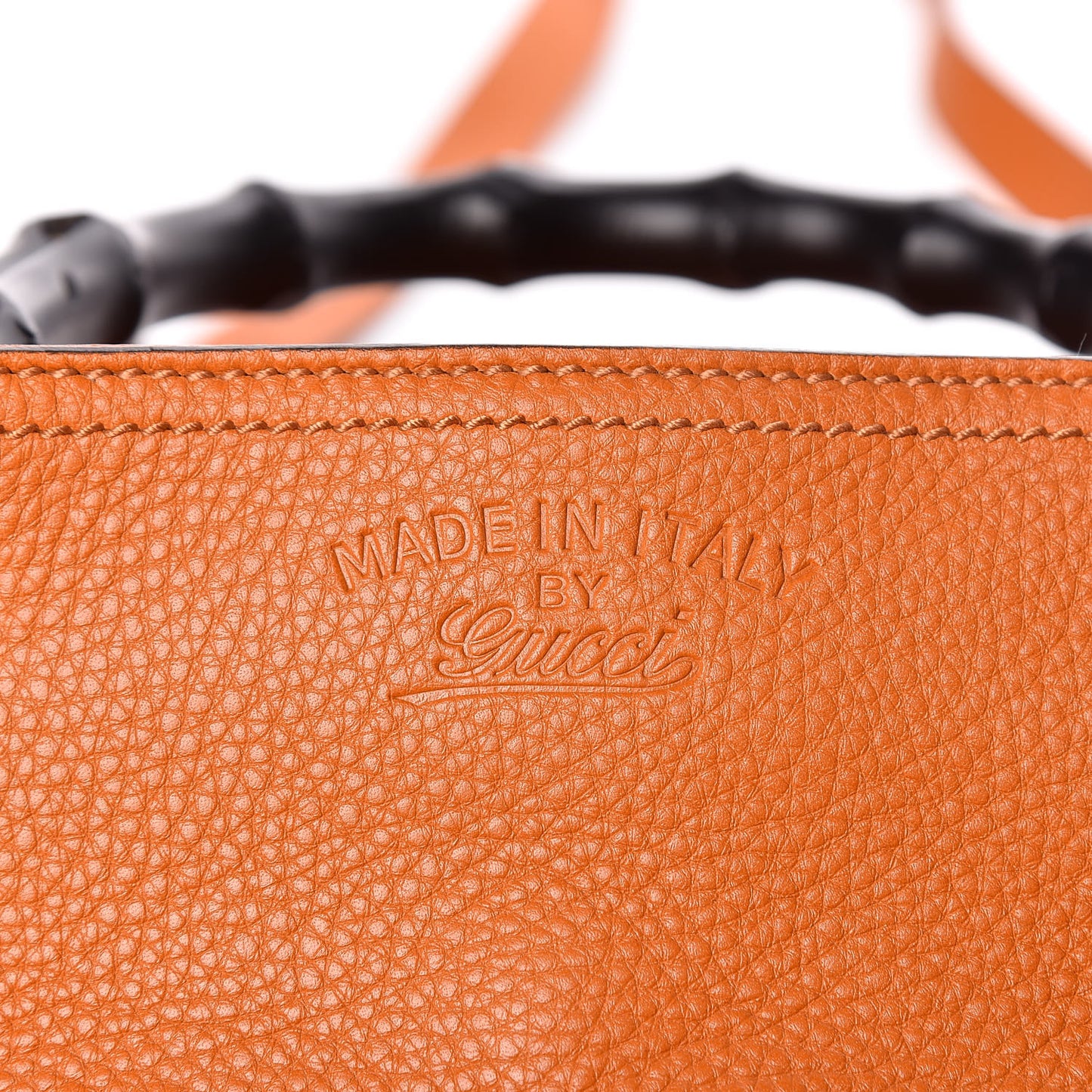 Cellarius Calfskin Medium Bamboo Shopper Tote Orange