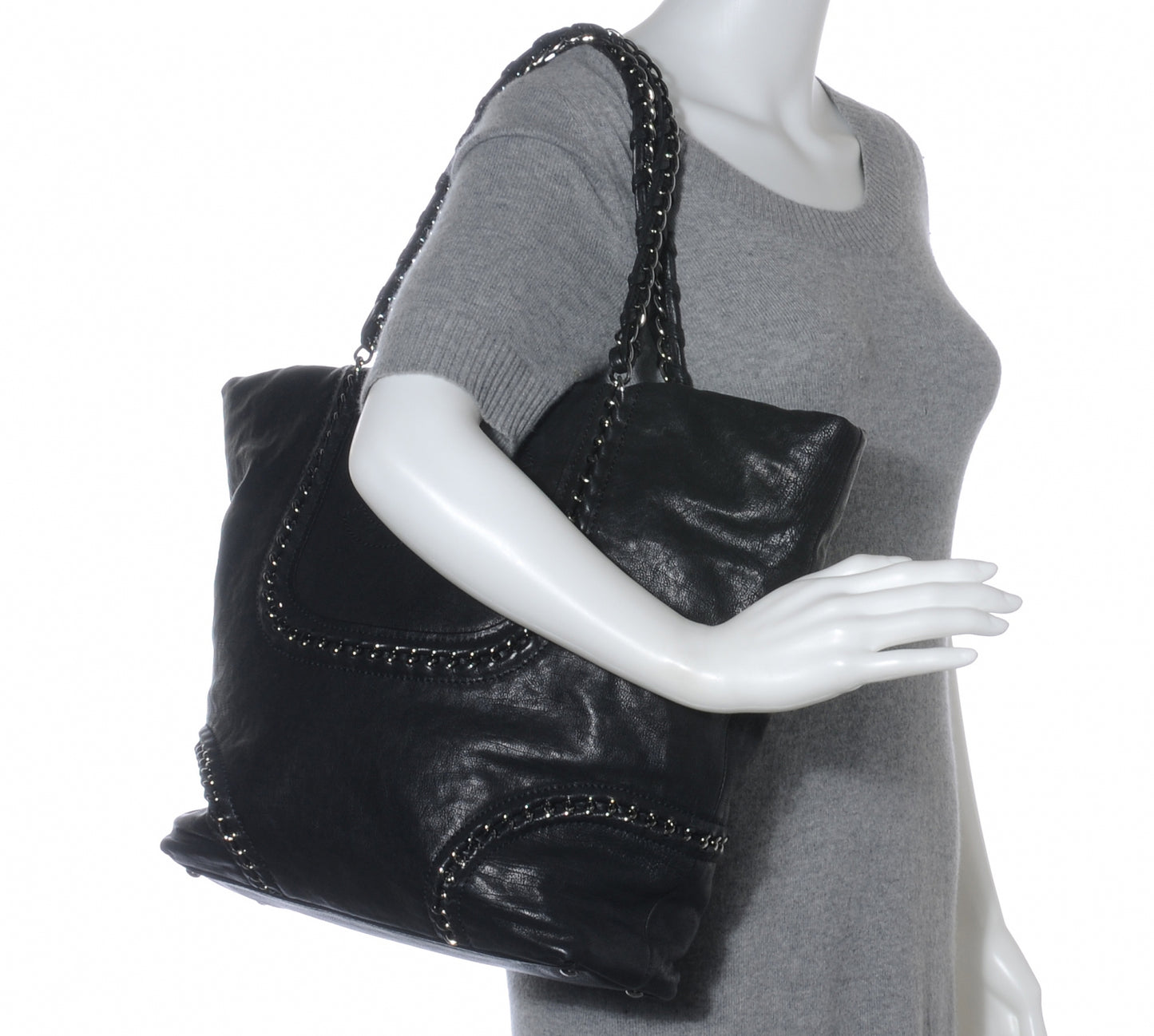Calfskin Luxe Ligne Tote Black