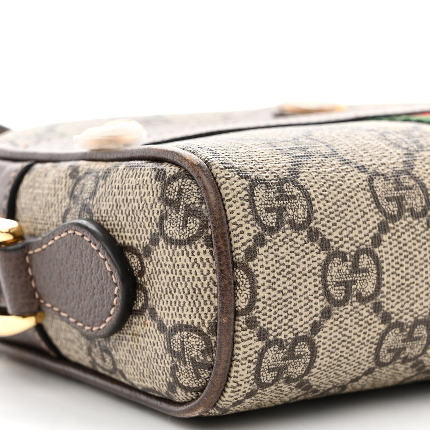 GG Supreme Monogram Web Mini Ophidia Shoulder Bag Brown