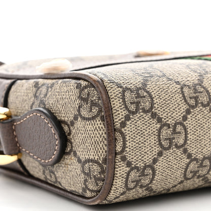 Gucci GG Supreme Monogram Web Mini Ophidia Shoulder Bag Brown 9 of 12