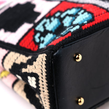 Chanel Needlepoint Precious Symbols Shoulder Bag Black 9 of 15