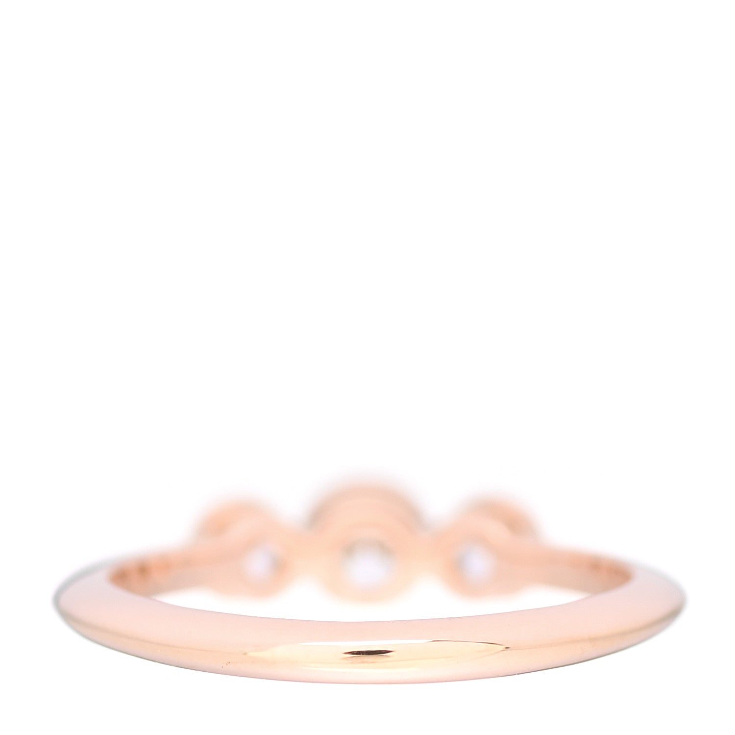 Tiffany 18K Rose Gold Diamond Three Stone Milgrain Ring 48 4.5 3 of 4