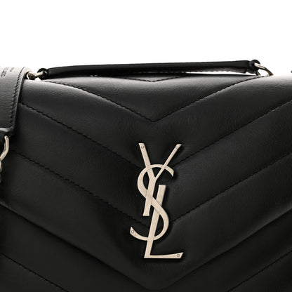 Saint Laurent Calfskin Y Quilted Monogram Small Loulou Chain Satchel Black 8 of 10
