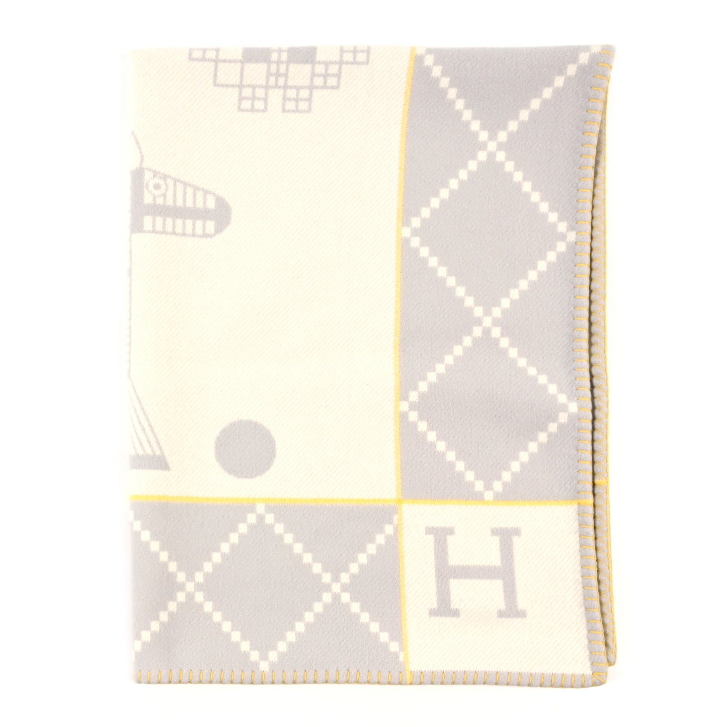 Wool Cashmere Avalon Animaux Nattes Baby Blanket Gris
