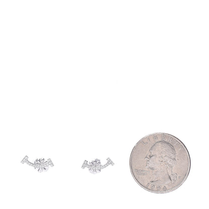 Tiffany 18K White Gold Diamond T Smile Earrings 2 of 5