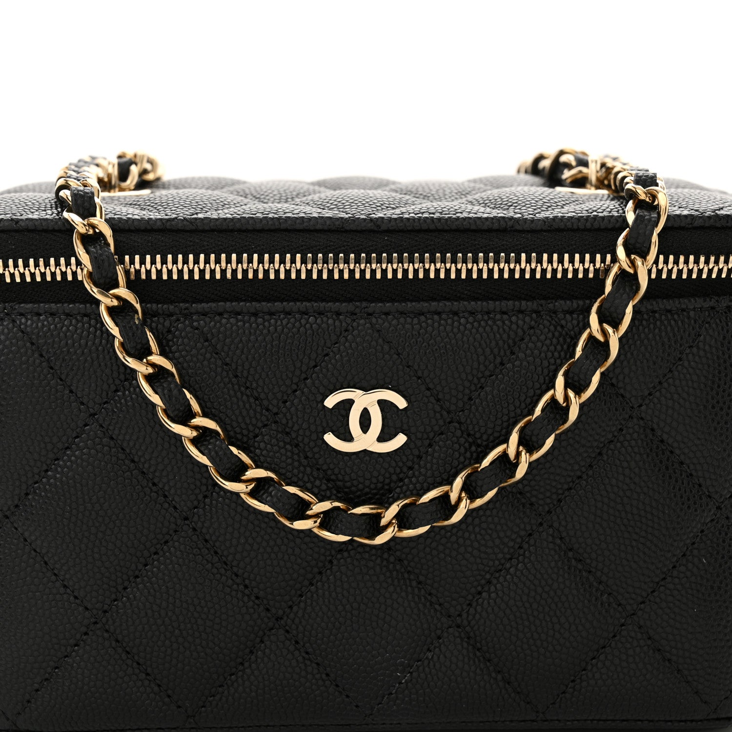 Chanel Caviar Quilted Small Vanity Case With Chain Black 8 of 12