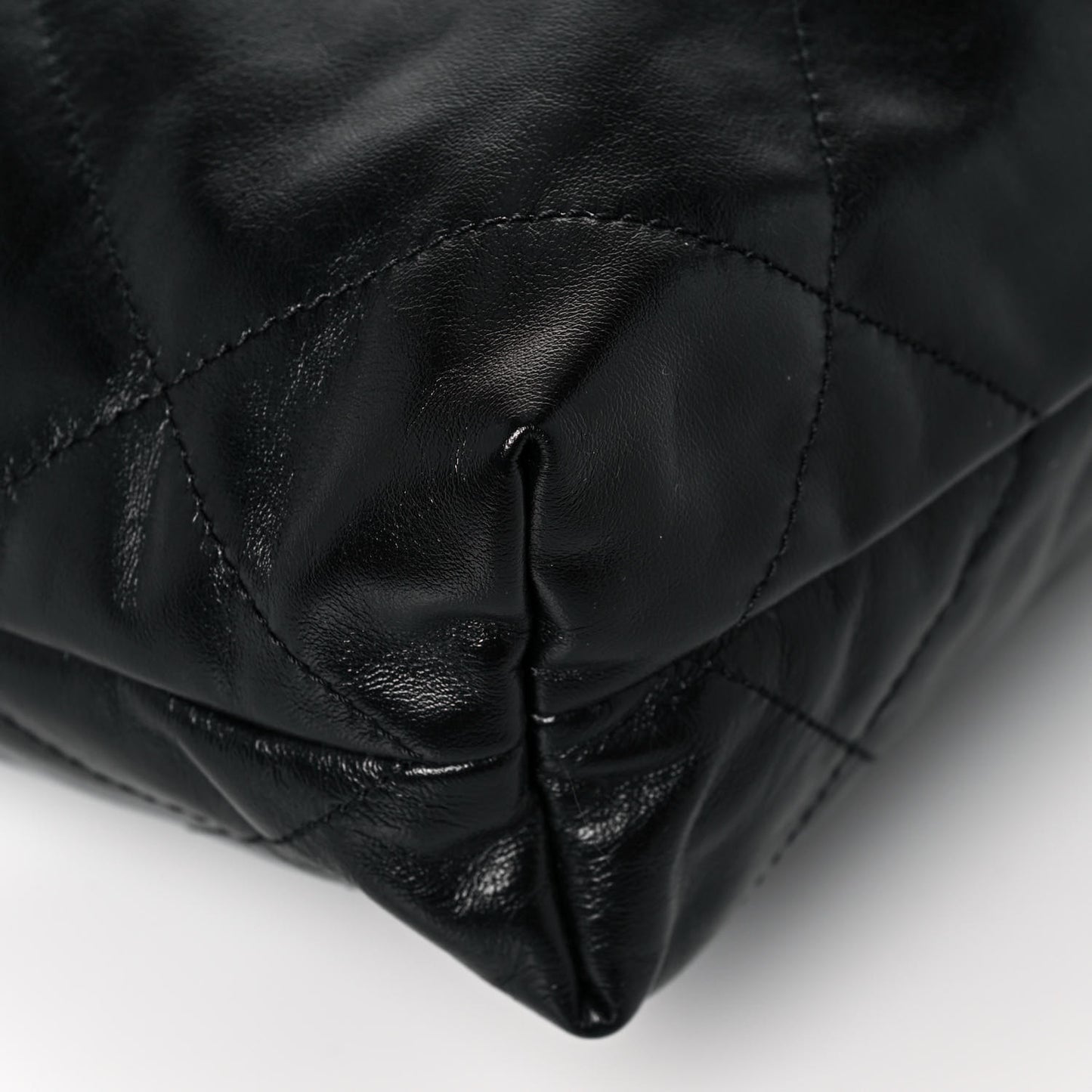 Shiny Calfskin Quilted Small Chanel 22 Black