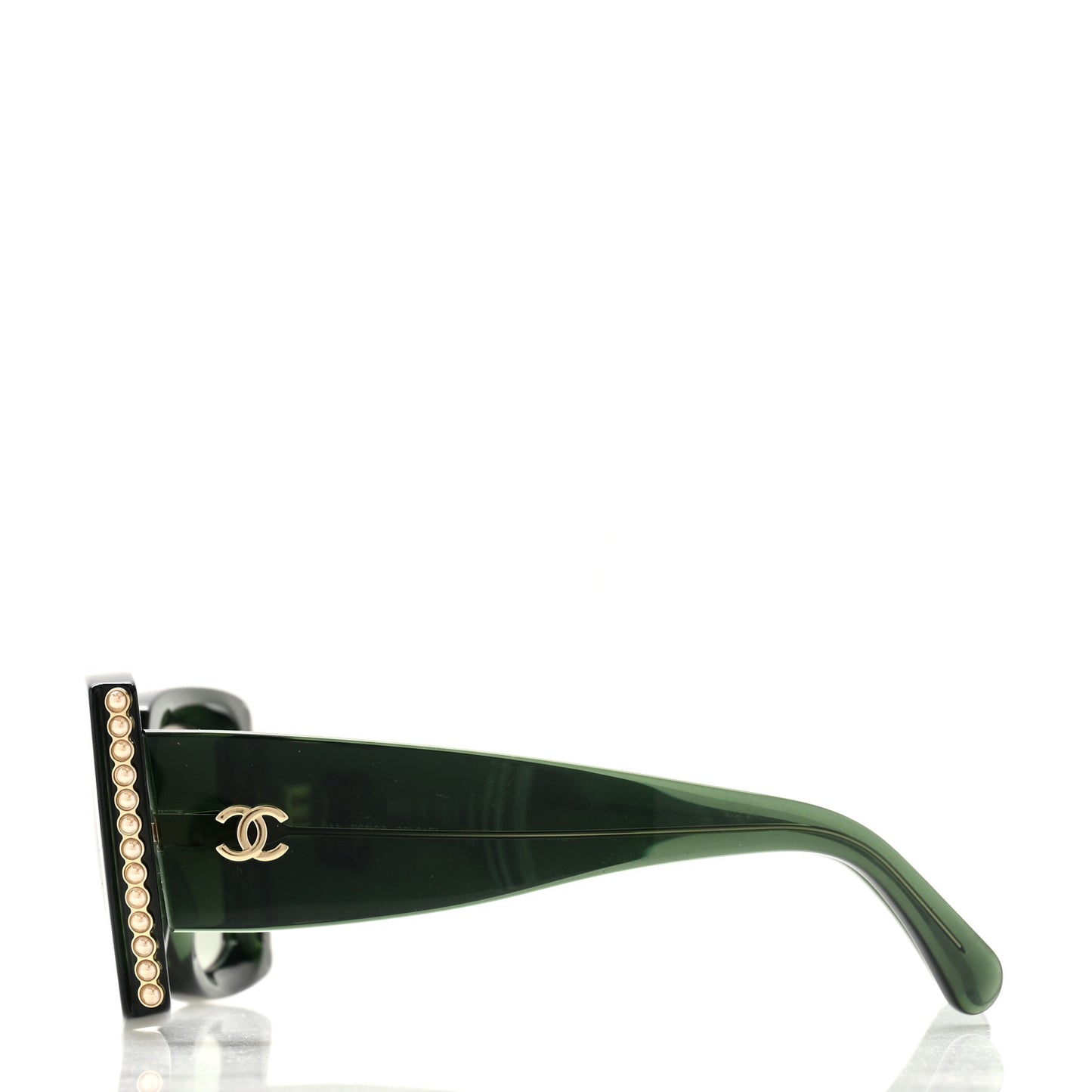 Acetate Pearl Rectangle Sunglasses 5480-H Dark Green