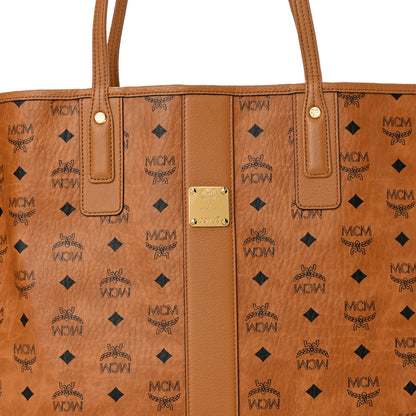 MCM Visetos Medium Liz Reversible Shopper Tote Cognac 6 of 18