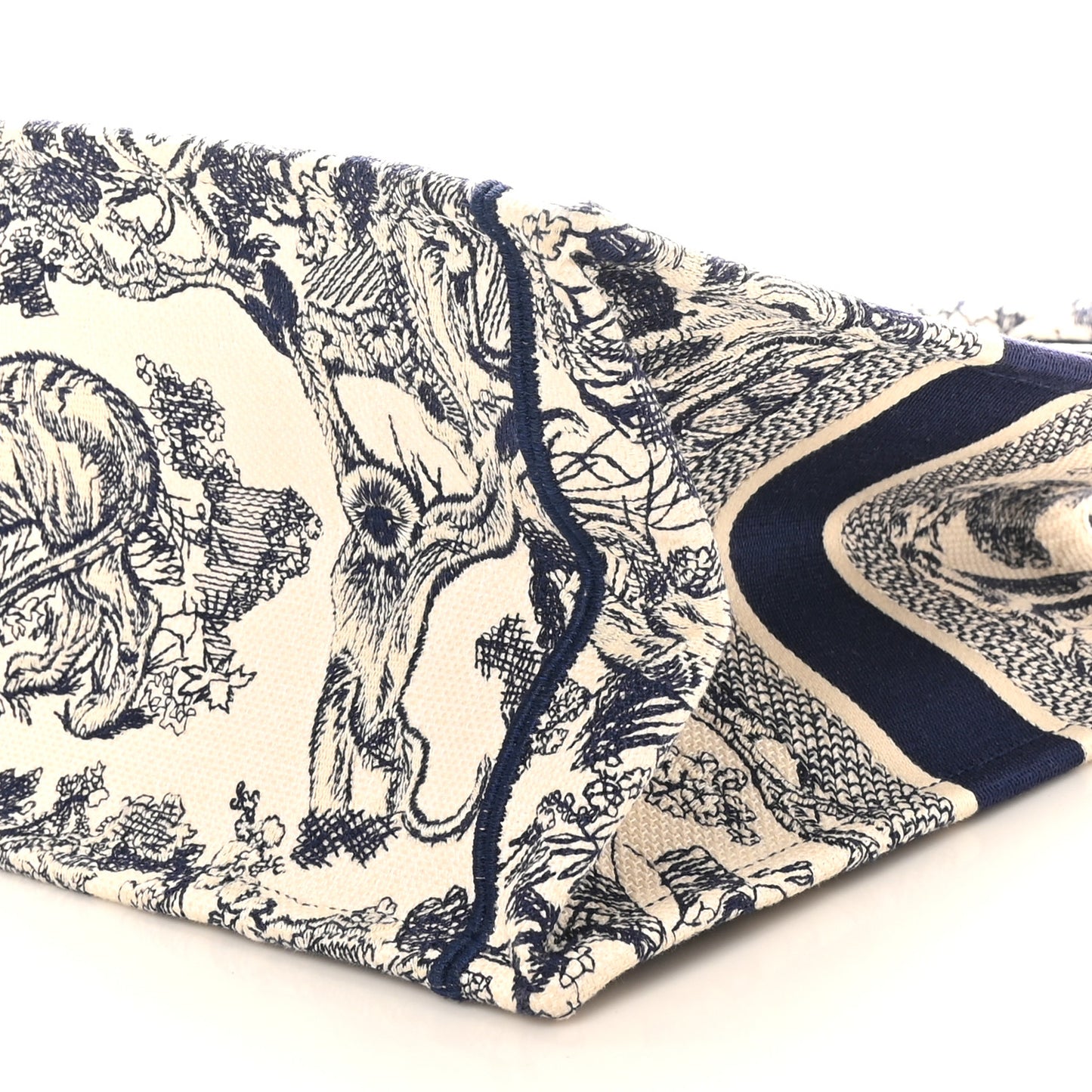 Canvas Embroidered Medium Dioriviera Toile De Jouy Book Tote Blue
