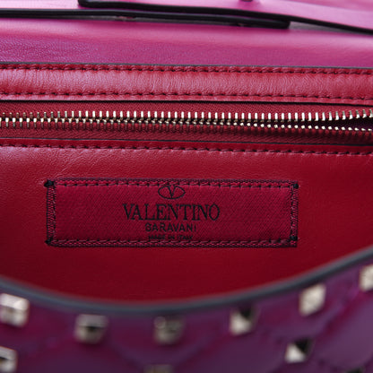 Valentino Garavani Nappa Rockstud Spike Wallet on Chain Raspberry 8 of 13