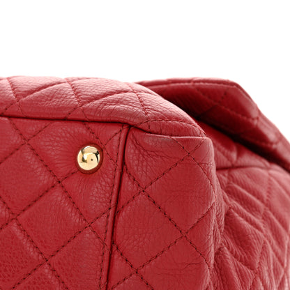 Chanel Calfskin Quilted XXL Travel Flap Bag Red 14 of 14