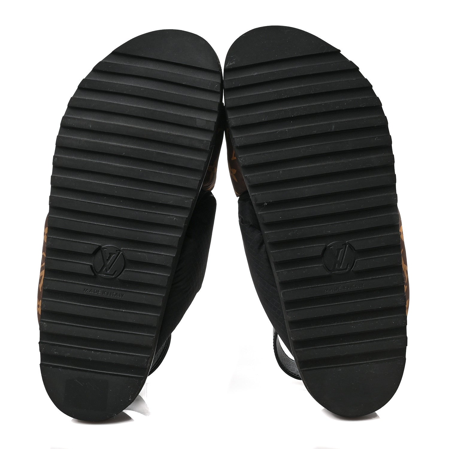Louis Vuitton Calfskin Padded Nylon Monogram Paseo Flat Comfort Sandals 41 Black 5 of 8