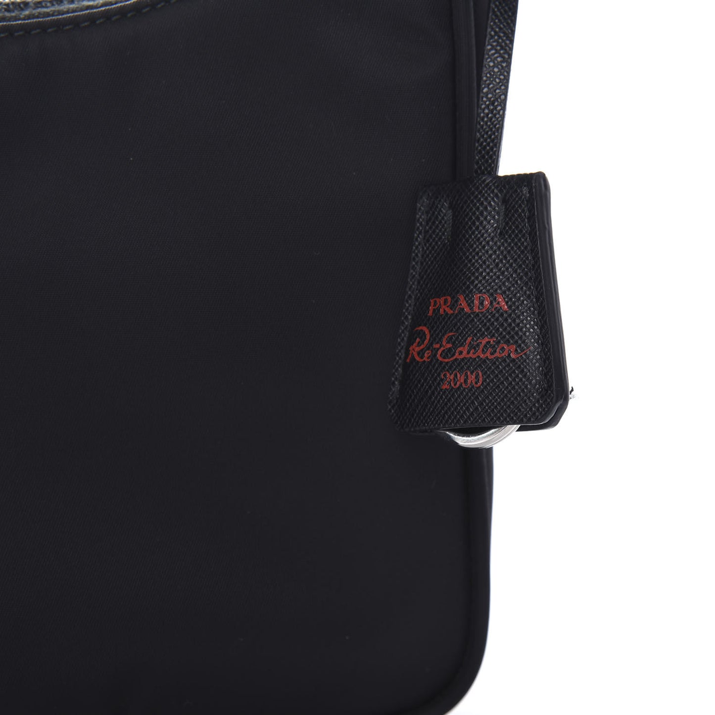 Tessuto Nylon Saffiano Lunar New Year Mini Re-Edition 2000 Bag Black Fuoco
