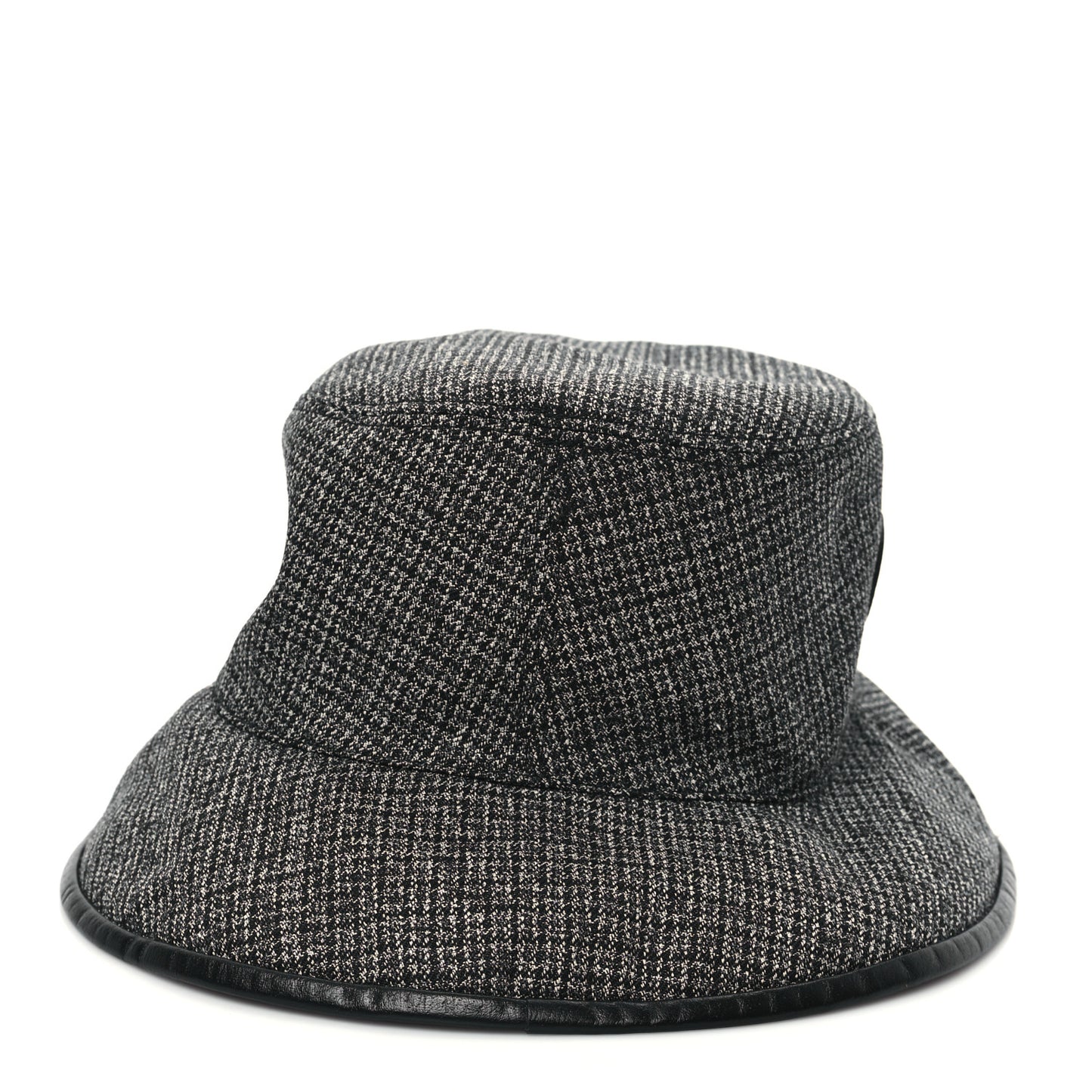 Wool Nylon GG Monogram Reversible Bucket Hat XL Black Grey