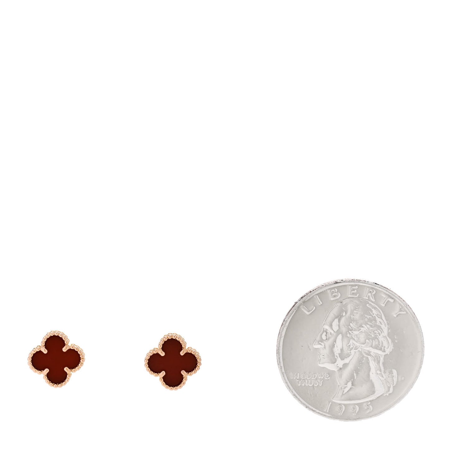 18K Rose Gold Carnelian Sweet Alhambra Earrings