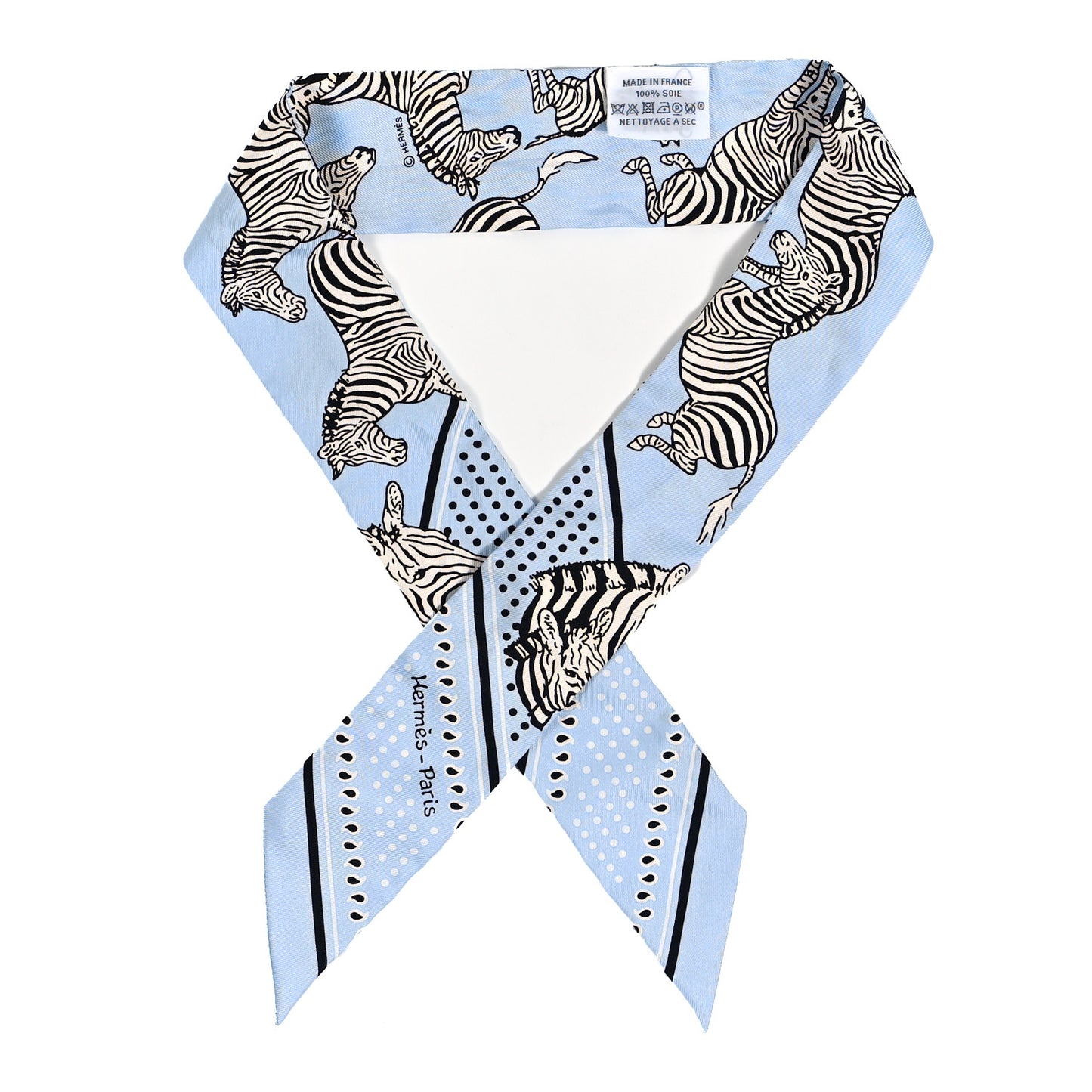 Silk Les Zebres Twilly Ciel Black White