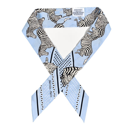 Hermes Silk Les Zebres Twilly Ciel Black White 1 of 3