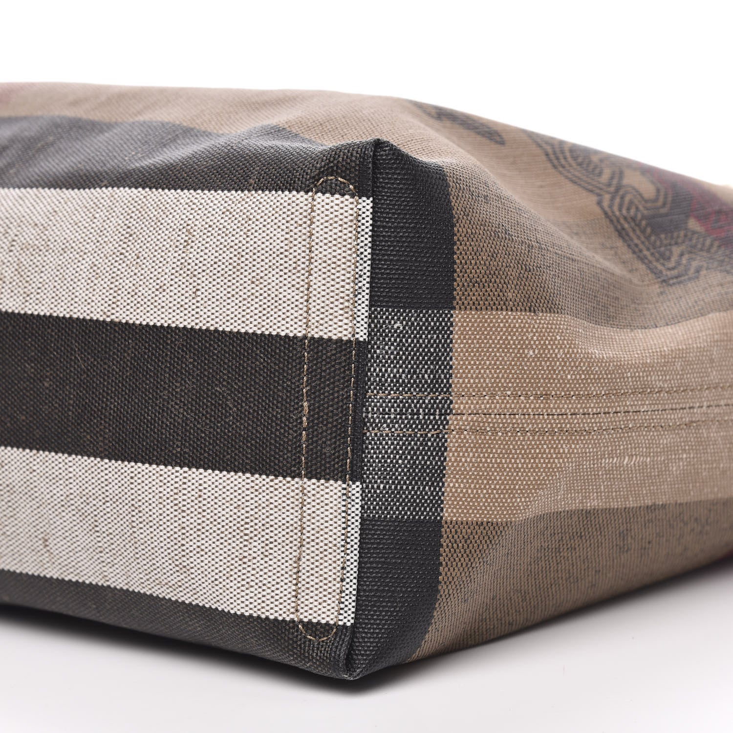 Burberry Coated Canvas Mega Check Medium Doodle Tote Black 8 of 9