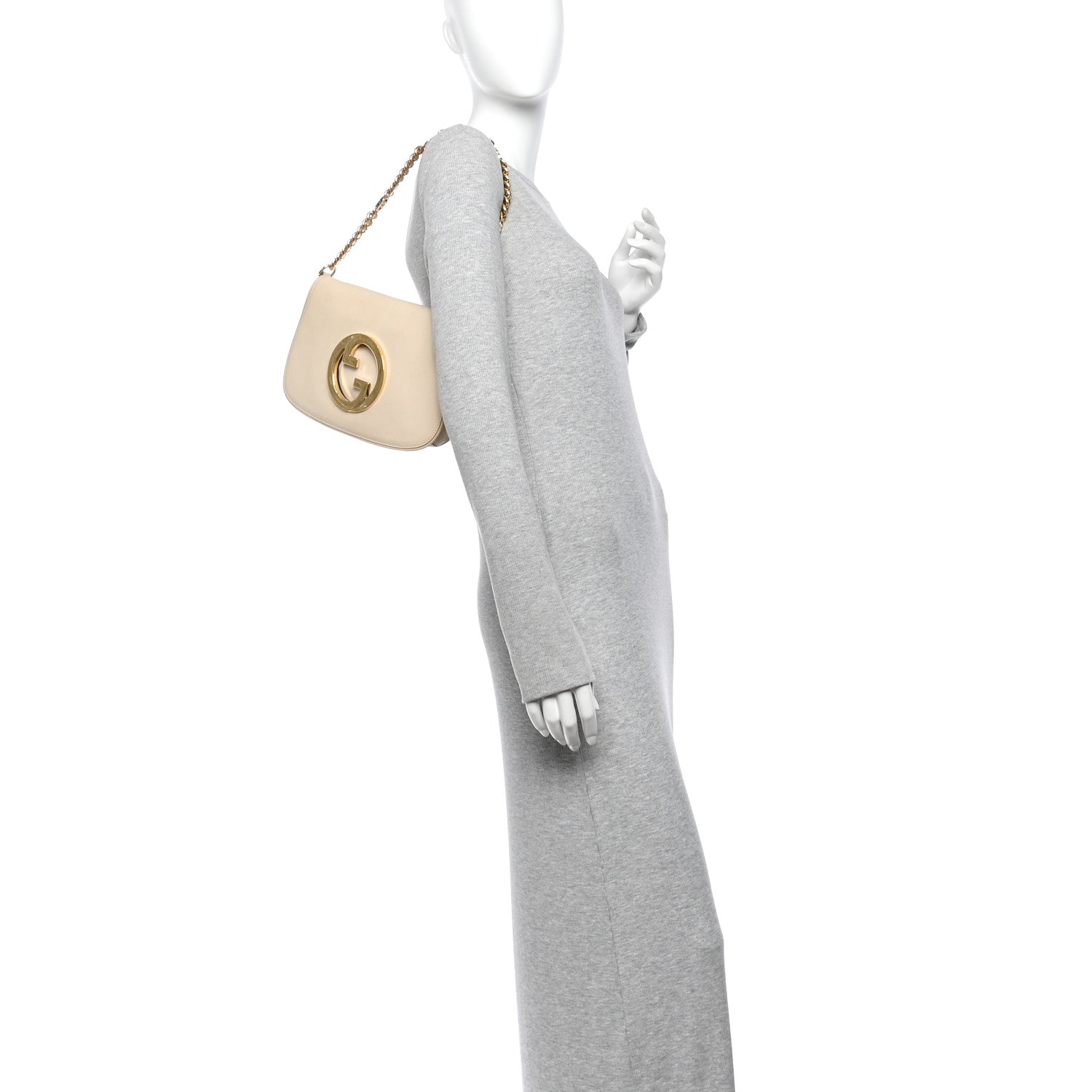 Gucci Roxy Calfskin Blondie Chain Shoulder Flap Bag Mystic White 2 of 11