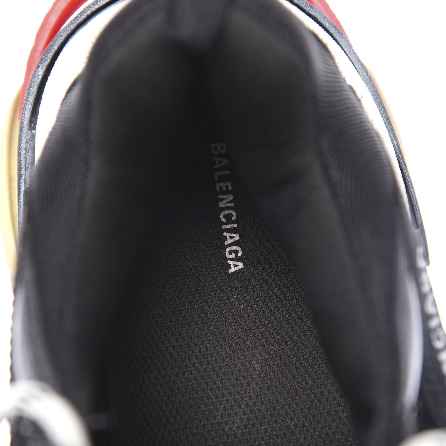Fabric Mesh Washed Effect Mens Triple S Sneakers 44 Black Red