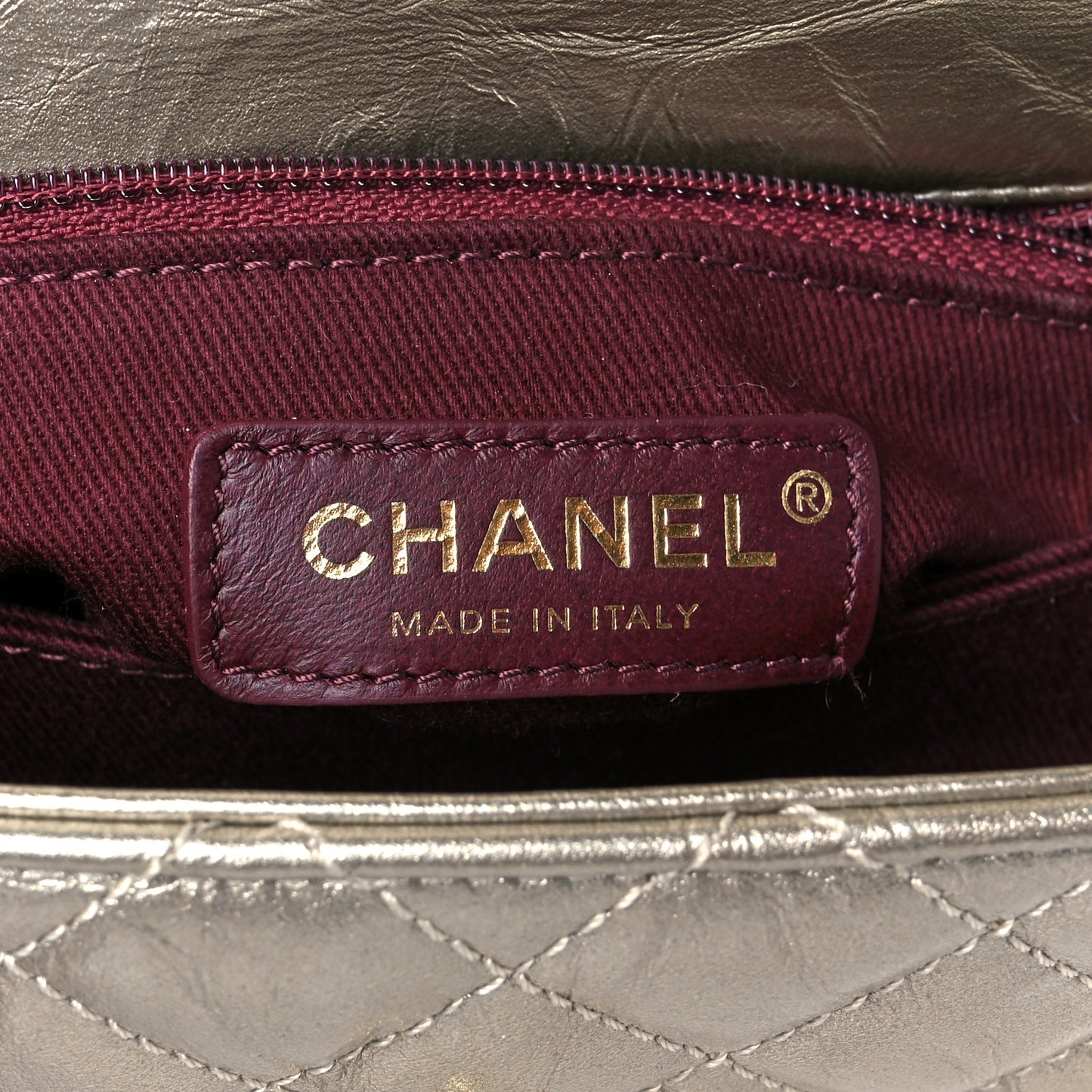 Metallic Aged Calfskin Quilted Mini Coco Handle Flap Gold