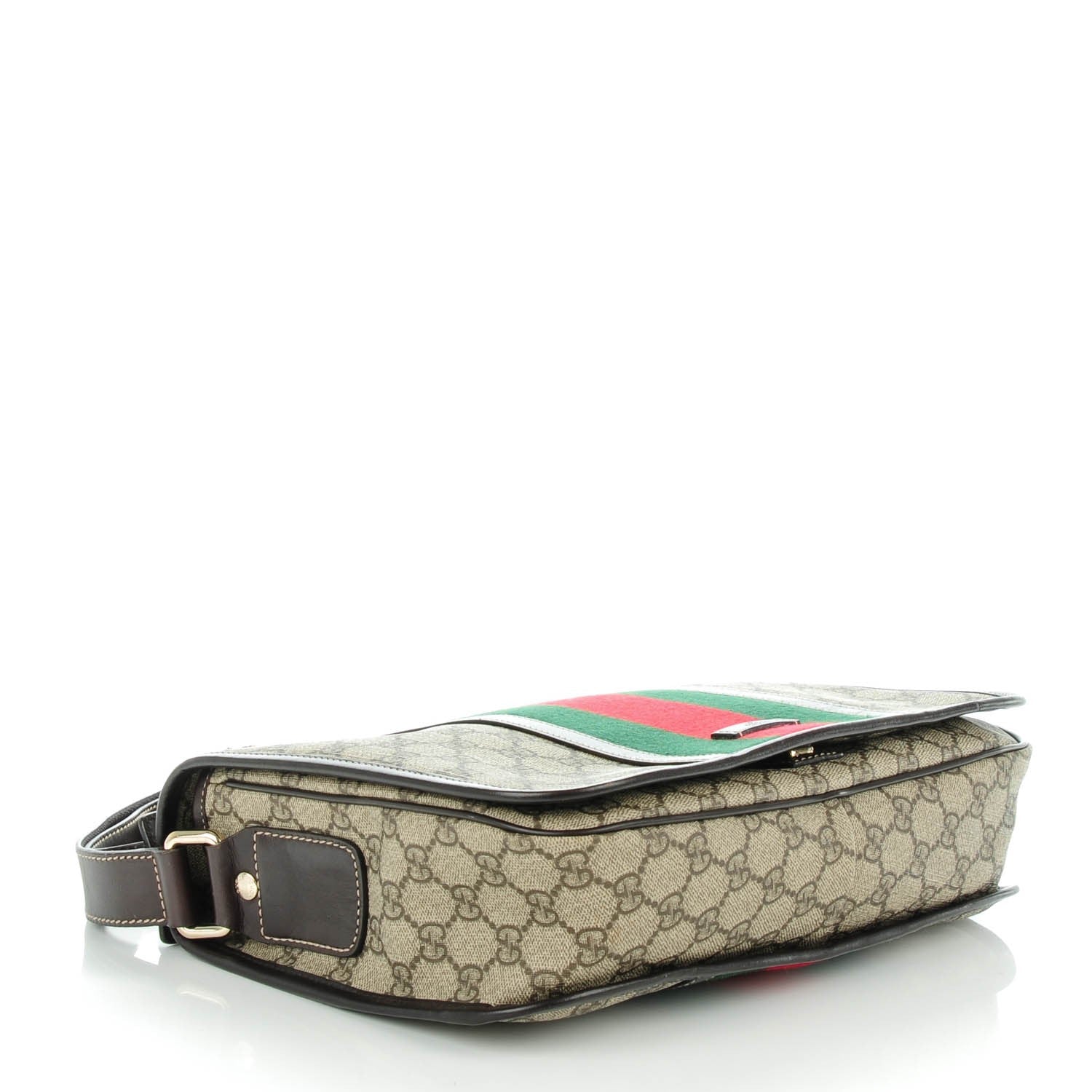 Gucci GG Plus Monogram Web Medium Flap Messenger Beige Dark Brown 4 of 7