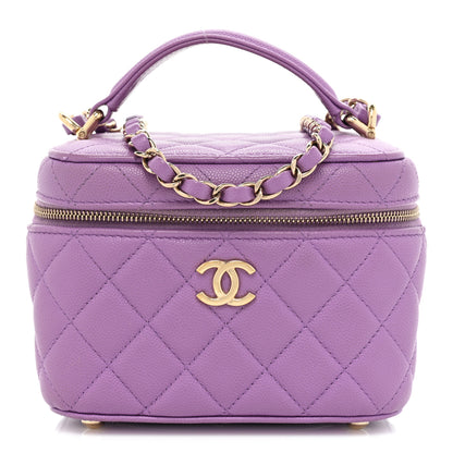 Chanel Caviar Quilted Small CC Vanity Case Purple 1 of 13